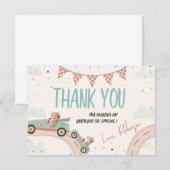 Voiture de course deux Carte de remerciements Baby (Devant / Derrière)