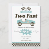 Voiture de course Deux Invitation d'anniversaire r (Devant)