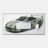 Voiture de course en origami d'argent (Clavier et souris)