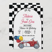 Voiture de course Fast One - Invitation (Devant / Derrière)