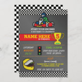 Voiture de course Go Karting Kart Invitation de fê (Devant / Derrière)