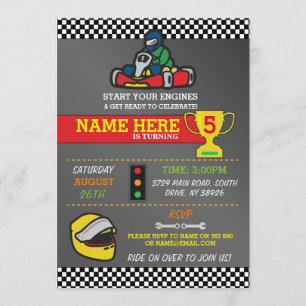 Voiture de course Go Karting Kart Invitation de fê