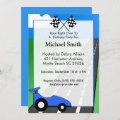 Voiture de course Invitation Anniversaire (Devant / Derrière)