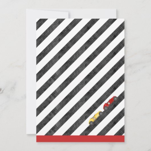 Voiture de course Invitation Anniversaire (Dos)