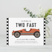 Voiture de course Invitation Anniversaire (Debout devant)