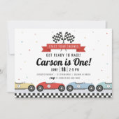 Voiture de course Invitation Anniversaire (Devant)