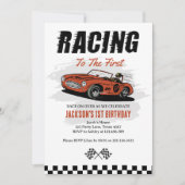 Voiture de course Invitation Anniversaire (Devant)