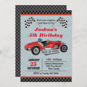 Voiture de course Invitation Anniversaire (Devant / Derrière)