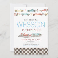 Voiture de course Invitation Anniversaire