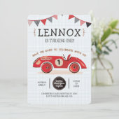Voiture de course Invitation Anniversaire (Debout devant)