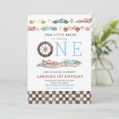 Voiture de course Invitation Anniversaire (Debout devant)