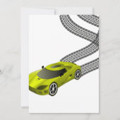 Voiture de course jaune | Invitation Anniversaire  (Dos)
