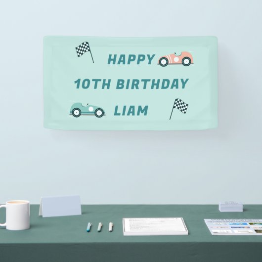 Voiture de course thème Anniversaire bannière de f (Salon professionnel)