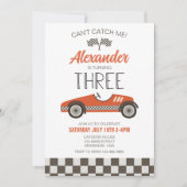 Voiture de course troisième invitation anniversair (Devant)