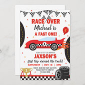 Voiture de course, voitures de course, invitation  (Devant / Derrière)