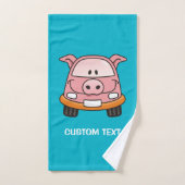 Voiture de dessin de porc (Serviette à main)