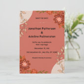 Voiture de Faire-part de mariage rose et Brown (Debout devant)