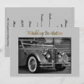 VOITURE DE MARIÉ JAGUAR Invitation de mariage (Devant / Derrière)