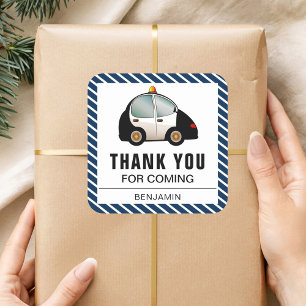 Voiture de police Anniversaire Fête Faveur Sticker