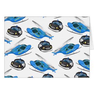 Voiture de police et hélicoptère