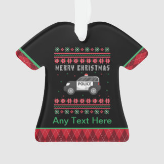Voiture de police personnalisée Noël laid