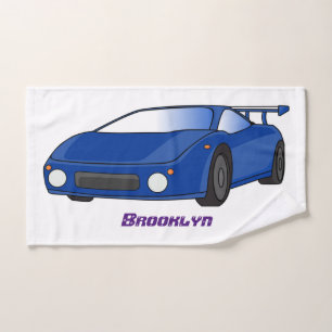 Voiture de sport bleue avec illustration d'aile aé