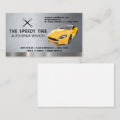 Voiture de sport jaune | Carte de visite atelier d (Devant / Derrière)