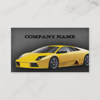 Voiture de sport jaune de carte de visite
