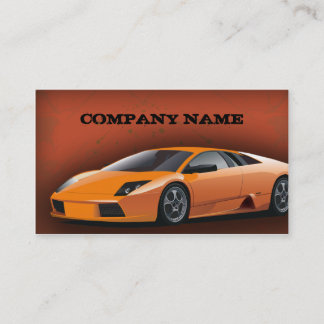 Voiture de sport orange de carte de visite
