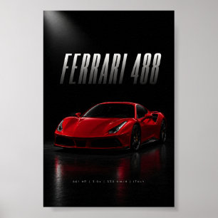 Voiture de sport rouge – Affiche automobile de sup