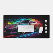 Voiture de sport sur fond de graffiti avec prénom (Clavier et souris)