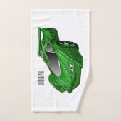 Voiture de sport verte avec illustration airfos (Serviette à main)
