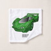 Voiture de sport verte avec illustration airfos (Gant de toilette)