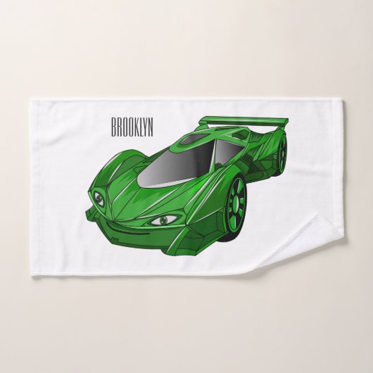 Voiture de sport verte avec illustration airfos (Serviette à main)