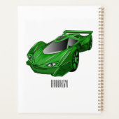 Voiture de sport verte avec illustration airfos (Dos)