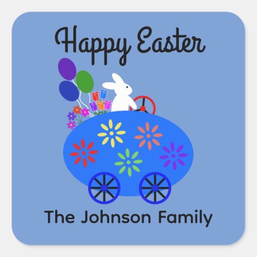 Voiture d'Oeufs Bunny Riding #2 Stickers (Devant)