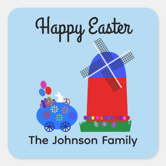 Voiture d'Oeufs Bunny Riding Voiture #4 Stickers (Devant)