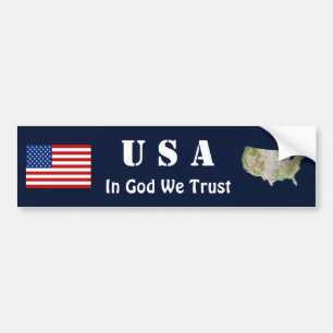 Voiture Drapeau USA + Autocollant de pare-chocs Carte