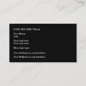 Voiture Exotique Carte de visite automobile cool (Dos)