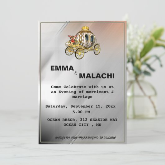 Voiture faire-part de mariage (Debout devant)