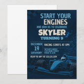 Voiture Fast Lane Race Invitation Anniversaire (Devant / Derrière)