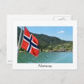 Voiture ferry en Norvège blanc texte carte postale (Devant / Derrière)