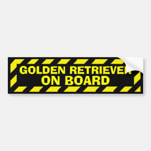 Voiture Golden Retriever à bord jaune autocollant de prude