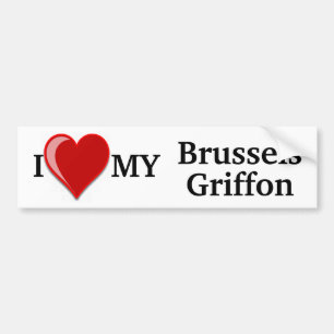 Voiture J'aime (coeur) mon autocollant de chien de griffon