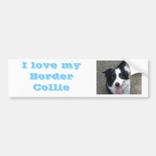 Voiture J'aime mon autocollant de border collie Bumber