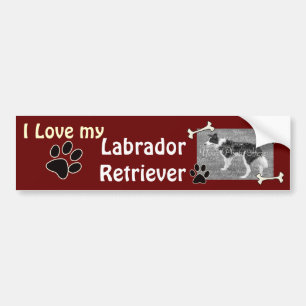 Voiture J'aime mon autocollant de pare-chocs Labrador Retr