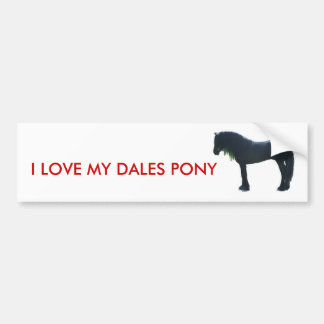 Voiture J'aime mon autocollant de poney de vallées