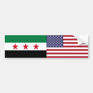 Voiture La Syrie et autocollant de drapeau des USA