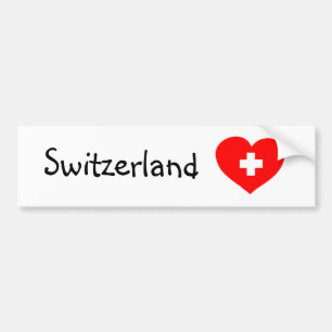 Voiture Love Switzerland - autocollant de pare-chocs cardi