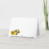 Voiture Race Jaune Je pense à vous Carte (Dos)
